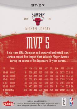 2007-08 Fleer Hot Prospects - Stat Tracker #ST-27 Michael Jordan Back