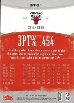 2007-08 Fleer Hot Prospects - Stat Tracker #ST-31 Steve Kerr Back