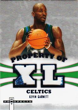 2007-08 Fleer Hot Prospects - Property of... Blue Patch #PO-KG Kevin Garnett Front