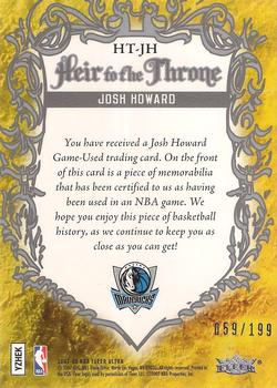 2007-08 Ultra - Heir to the Throne Jersey #HT-JH Josh Howard Back