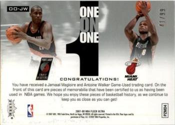 2007-08 Ultra - One on One Jersey #OO-JW Jamaal Magloire / Antoine Walker Back