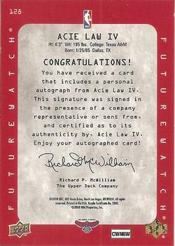 2007-08 SP Rookie Edition - 1997-98 SP Rookies Design Autographs #128 Acie Law IV Back