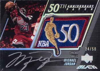 2007-08 UD Black - 50th Anniversary Autographs #50AU-JO Michael Jordan Front