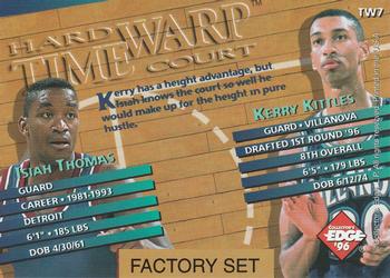 1996 Collector's Edge Rookie Rage - Time Warp Factory Set #TW7 Kerry Kittles / Isiah Thomas Back