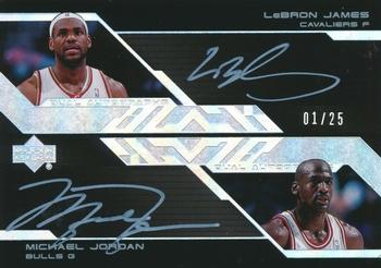 2007-08 UD Black - Autographs Dual #DAU-JJ LeBron James / Michael Jordan Front