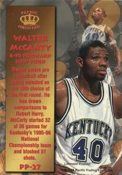 1996 Pacific Power - Silver #PP-27 Walter McCarty Back