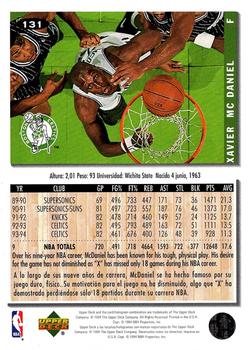 1994-95 Collector's Choice Spanish #131 Xavier McDaniel Back