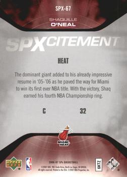 2006-07 SPx - SPXcitement #SPX-67 Shaquille O'Neal Back