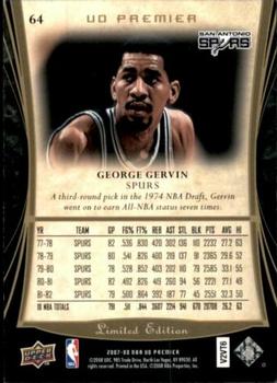 2007-08 Upper Deck Premier #64 George Gervin Back