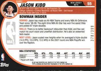 2007-08 Bowman - Bronze #55 Jason Kidd Back
