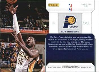 2012-13 Panini Elite - Craftsmen #16 Roy Hibbert Back