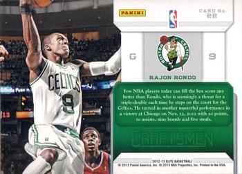 2012-13 Panini Elite - Craftsmen #22 Rajon Rondo Back