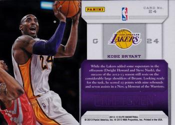 2012-13 Panini Elite - Craftsmen #24 Kobe Bryant Back