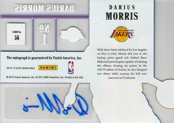 2012-13 Panini Elite - Rookie Inscriptions #56 Darius Morris Back