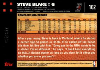 2007-08 Topps Chrome - Refractors Orange #102 Steve Blake Back