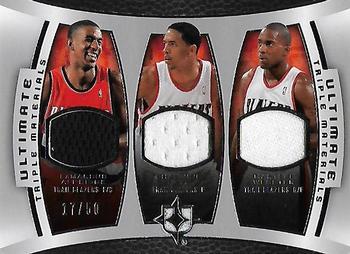 2007-08 Upper Deck Ultimate Collection - Ultimate Triple Materials #TUM-FWA Channing Frye / Martell Webster / LaMarcus Aldridge Front