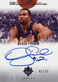 2007-08 Upper Deck Ultimate Collection - Ultimate Signatures #US-DF Derek Fisher Front