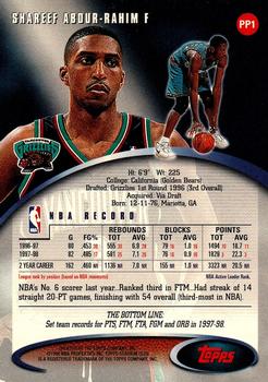 1998-99 Stadium Club - Pre-Production #PP1 Shareef Abdur-Rahim Back