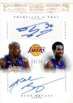 2012-13 Panini National Treasures - Champions Signatures Combos #20 Kobe Bryant / Shaquille O'Neal Front
