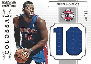 2012-13 Panini National Treasures - Colossal Materials Jersey Numbers #11 Greg Monroe Front