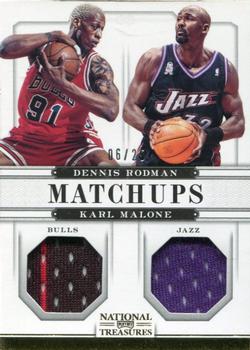 2012-13 Panini National Treasures - Matchups Materials #97 Dennis Rodman / Karl Malone Front