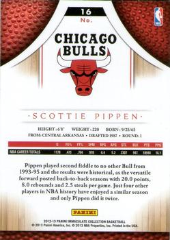 2012-13 Panini Immaculate Collection #16 Scottie Pippen Back