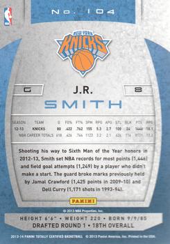 2013-14 Panini Totally Certified #104 J.R. Smith Back