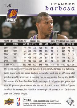 2008-09 Upper Deck #150 Leandro Barbosa Back