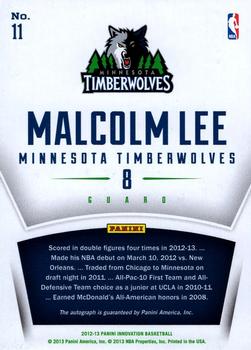 2012-13 Panini Innovation - Rookie Innovative Ink #11 Malcolm Lee Back