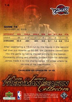 2004 Upper Deck Collectibles LeBron James Freshman Season #14 LeBron James Back