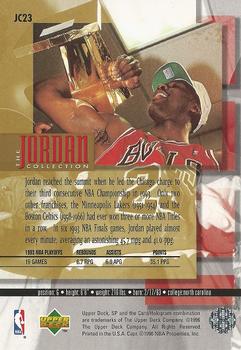 1995-96 Upper Deck The Jordan Collection 3x5 #JC23 Third Consecutive NBA Championship Back