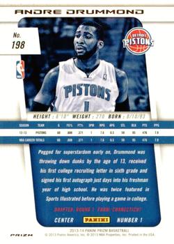 2013-14 Panini Prizm #198 Andre Drummond Back