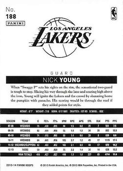2013-14 Hoops - Gold #188 Nick Young Back