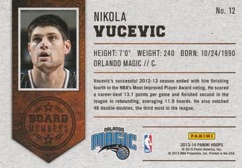 2013-14 Hoops - Board Members #12 Nikola Vucevic Back
