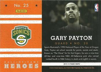 2013-14 Hoops - Hall of Fame Heroes #25 Gary Payton Back