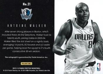 2013-14 Panini Prestige - Bonus Shots Autographs #21 Antoine Walker Back