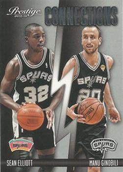 2013-14 Panini Prestige - Connections #20 Sean Elliott / Manu Ginobili Front