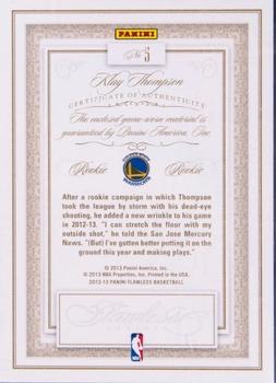 2012-13 Panini Flawless - Rookie Patches Ruby #5 Klay Thompson Back