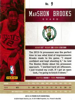 2013-14 Panini Elite #9 MarShon Brooks Back