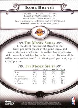 2008-09 Topps Treasury #1 Kobe Bryant Back