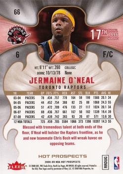 2008-09 Fleer Hot Prospects #66 Jermaine O'Neal Back