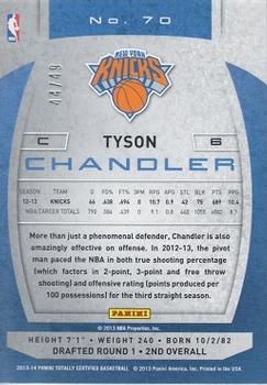 2013-14 Panini Totally Certified - Blue #70 Tyson Chandler Back