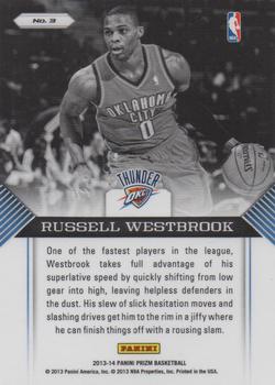 2013-14 Panini Prizm - Guard Duty #3 Russell Westbrook Back