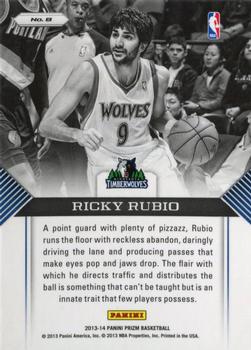 2013-14 Panini Prizm - Guard Duty #8 Ricky Rubio Back