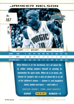 2013-14 Panini Prizm - Prizms #167 Jameer Nelson Back