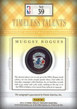 2013-14 Panini Timeless Treasures - Timeless Talents Gold #39 Muggsy Bogues Back