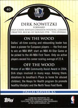 2008-09 Topps Hardwood #40 Dirk Nowitzki Back