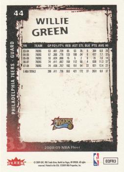 2008-09 Fleer #44 Willie Green Back