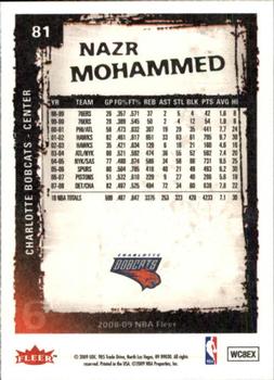 2008-09 Fleer #81 Nazr Mohammed Back