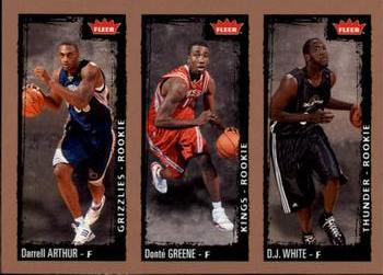 2008-09 Fleer #244 Darrell Arthur / D.J. White / Donte Greene Front